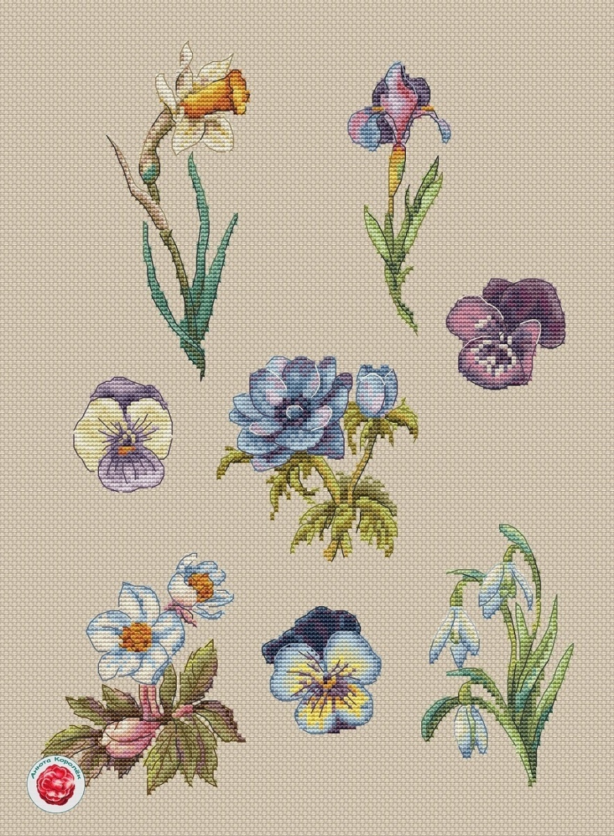 A Spring Flowers Cross Stitch Pattern фото 2