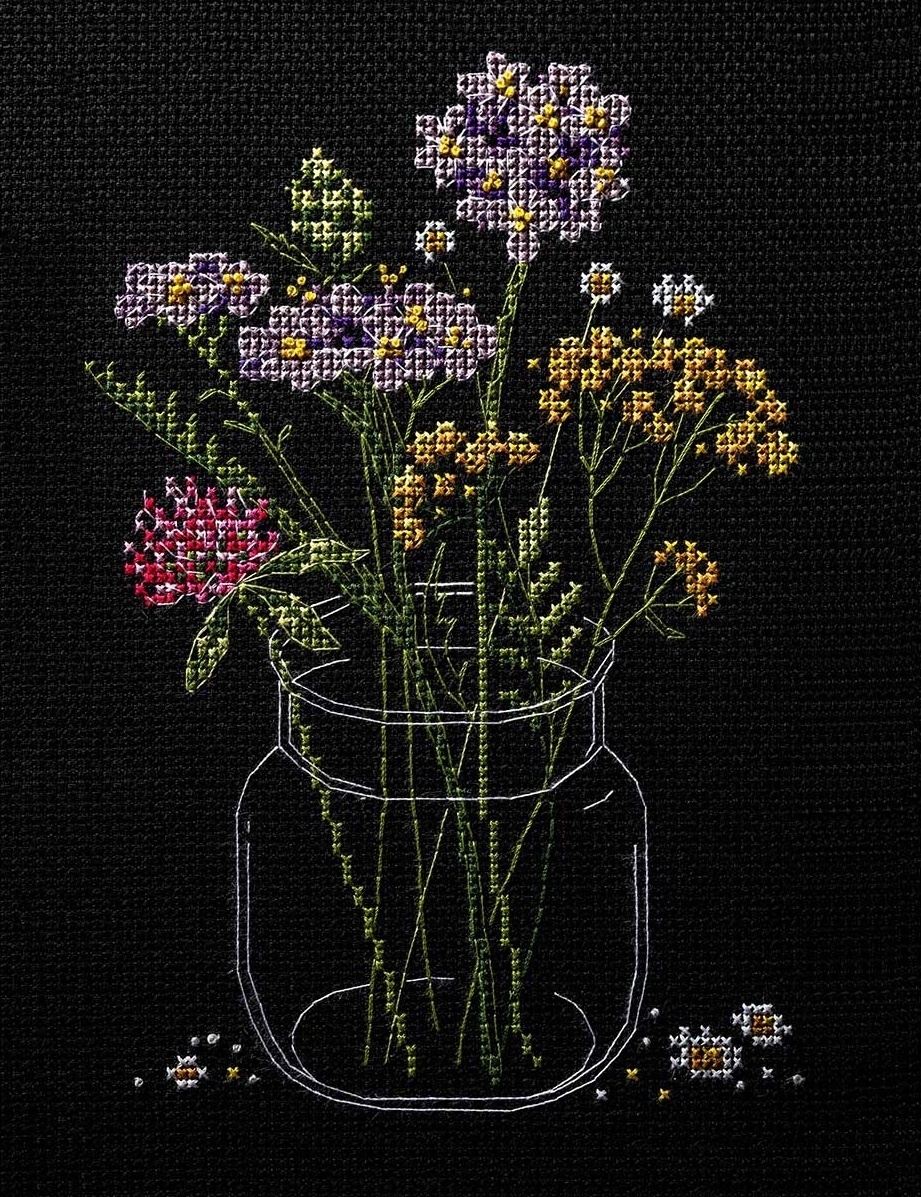 Multicolor Wildflowers Cross Stitch Kit фото 1