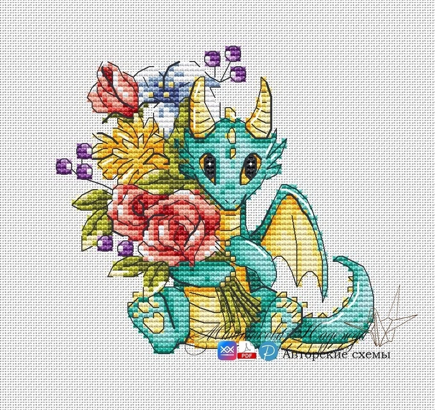 Flower Birth Cross Stitch Downloadable PDF 