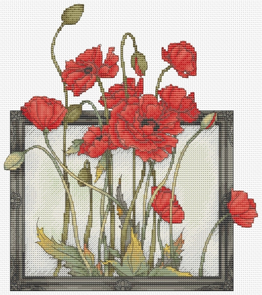 Poppies Cross Stitch Pattern фото 1