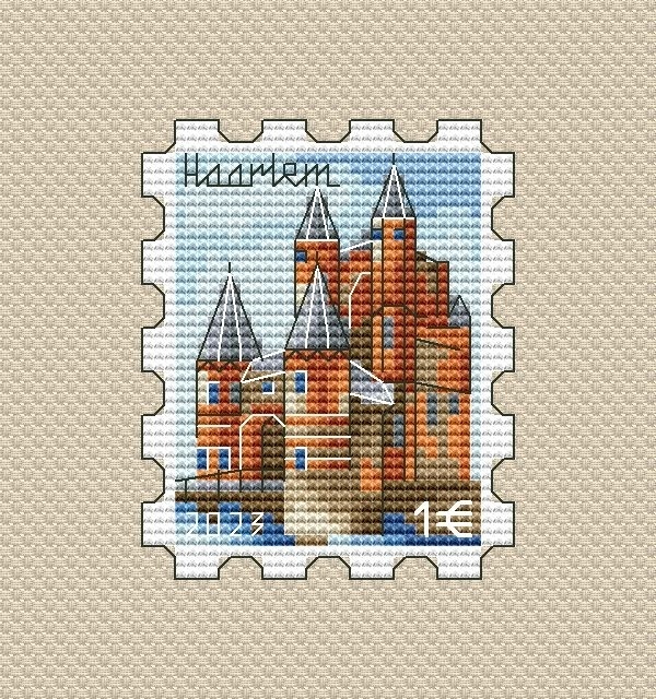 Haarlem Postage Stamp Cross Stitch Pattern фото 1