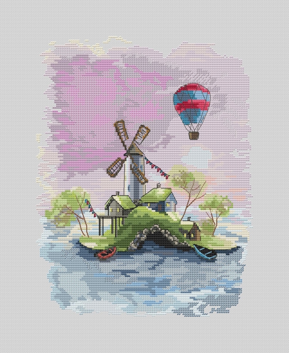Houses on the Islands. Mill Cross Stitch Pattern фото 2