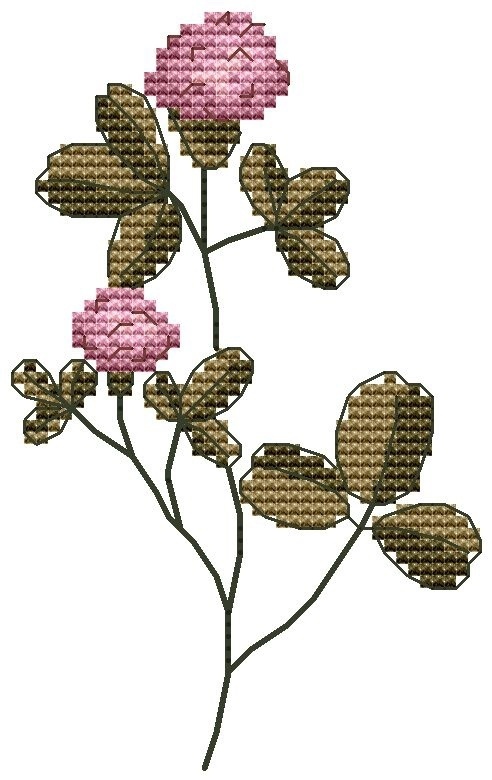 Wildflowers. Clover Cross Stitch Pattern фото 1
