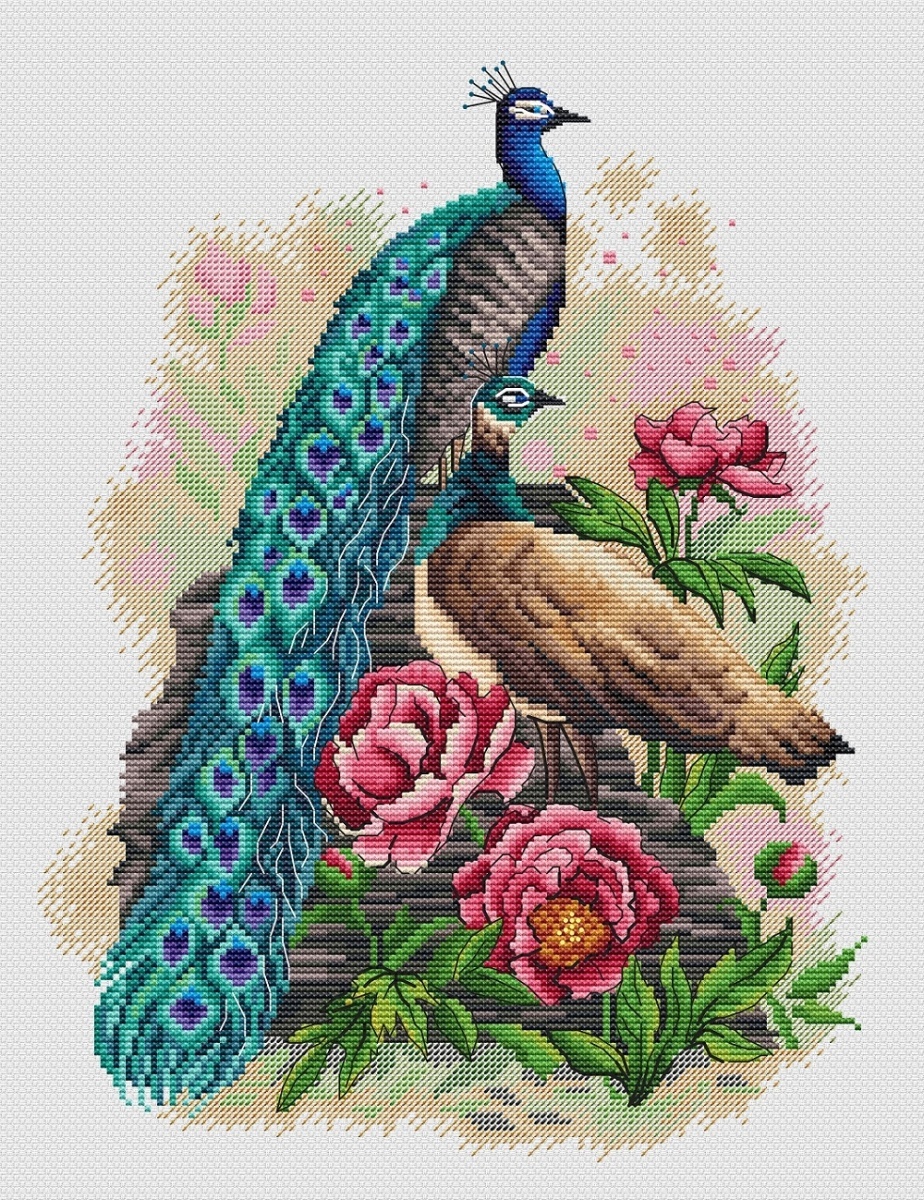 Peacocks Cross Stitch Pattern фото 1