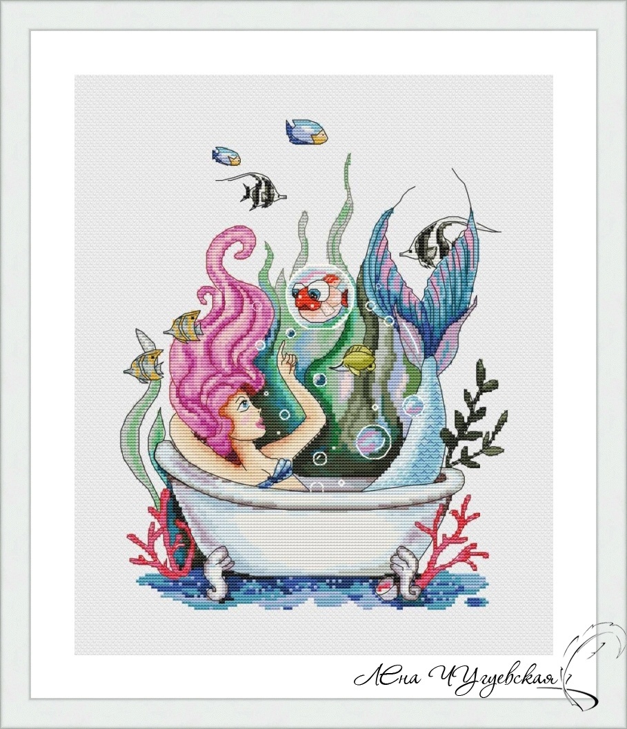 Mermaid Cross Stitch Pattern фото 1