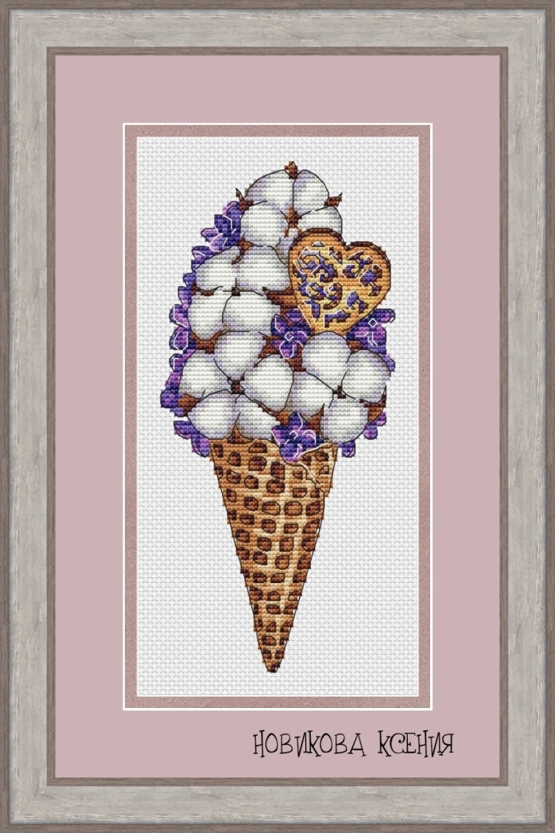 Lilac Horn Cross Stitch Pattern фото 1