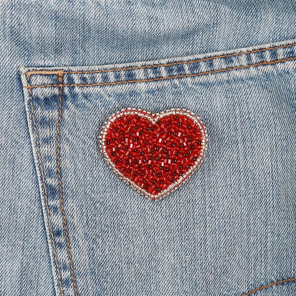 Brooch. Heart Bead Embroidery Kit фото 3