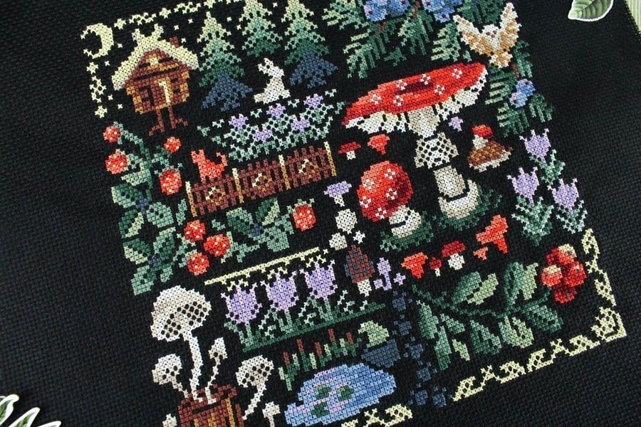 Sampler. The Mysterious Forest Cross Stitch Kit фото 3