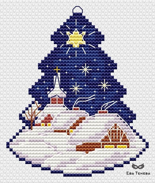 Christmas Tree. Christmas Eve Cross Stitch Pattern фото 1