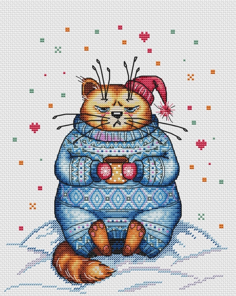 Warm Cat Cross Stitch Pattern фото 1