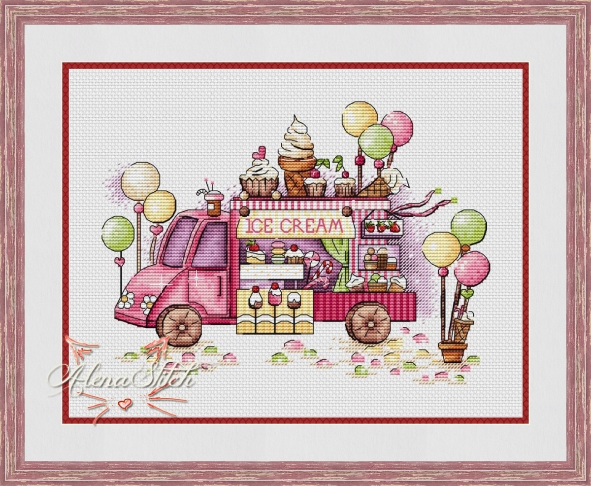 Ice Cream Van Cross Stitch Chart фото 1