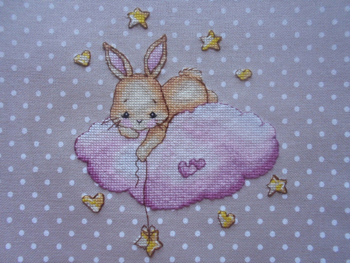 Bunny on a Cloud Cross Stitch Pattern фото 5