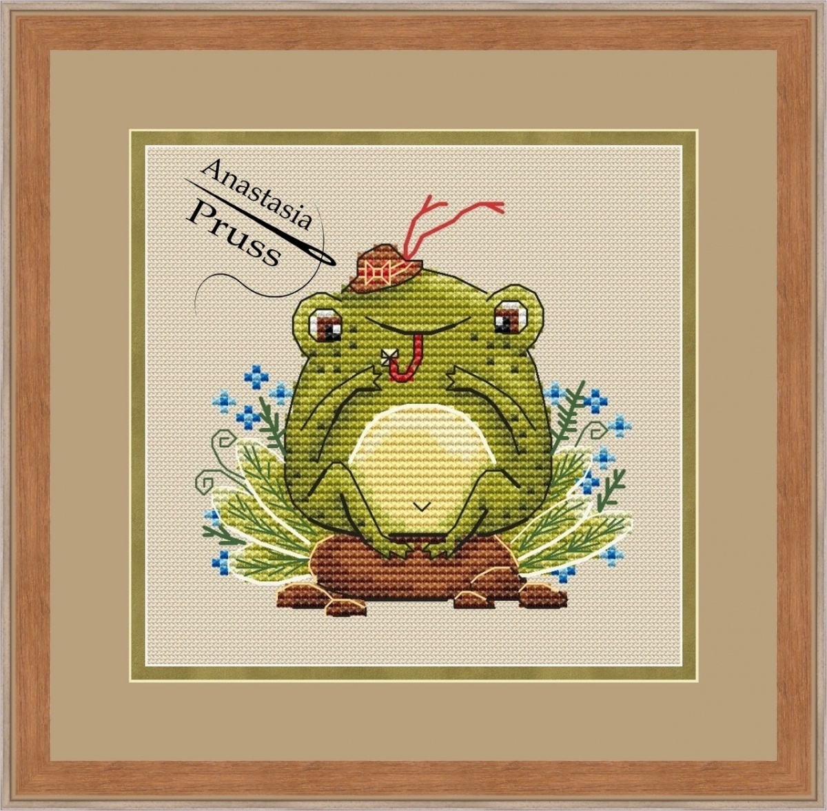 Frog Traveler Cross Stitch Pattern фото 1