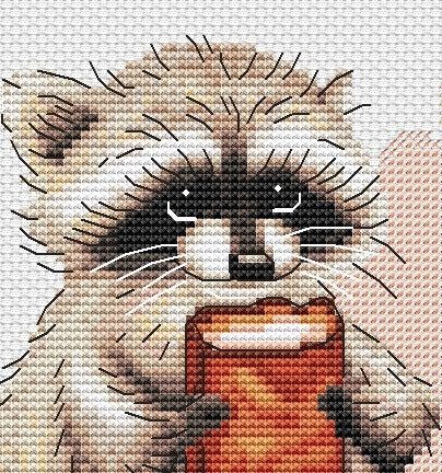Raccoon with Nesquik Cross Stitch Pattern фото 2
