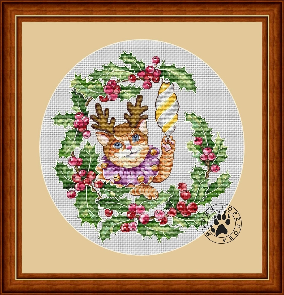 Holly-like-eared Cat Cross Stitch Pattern фото 1