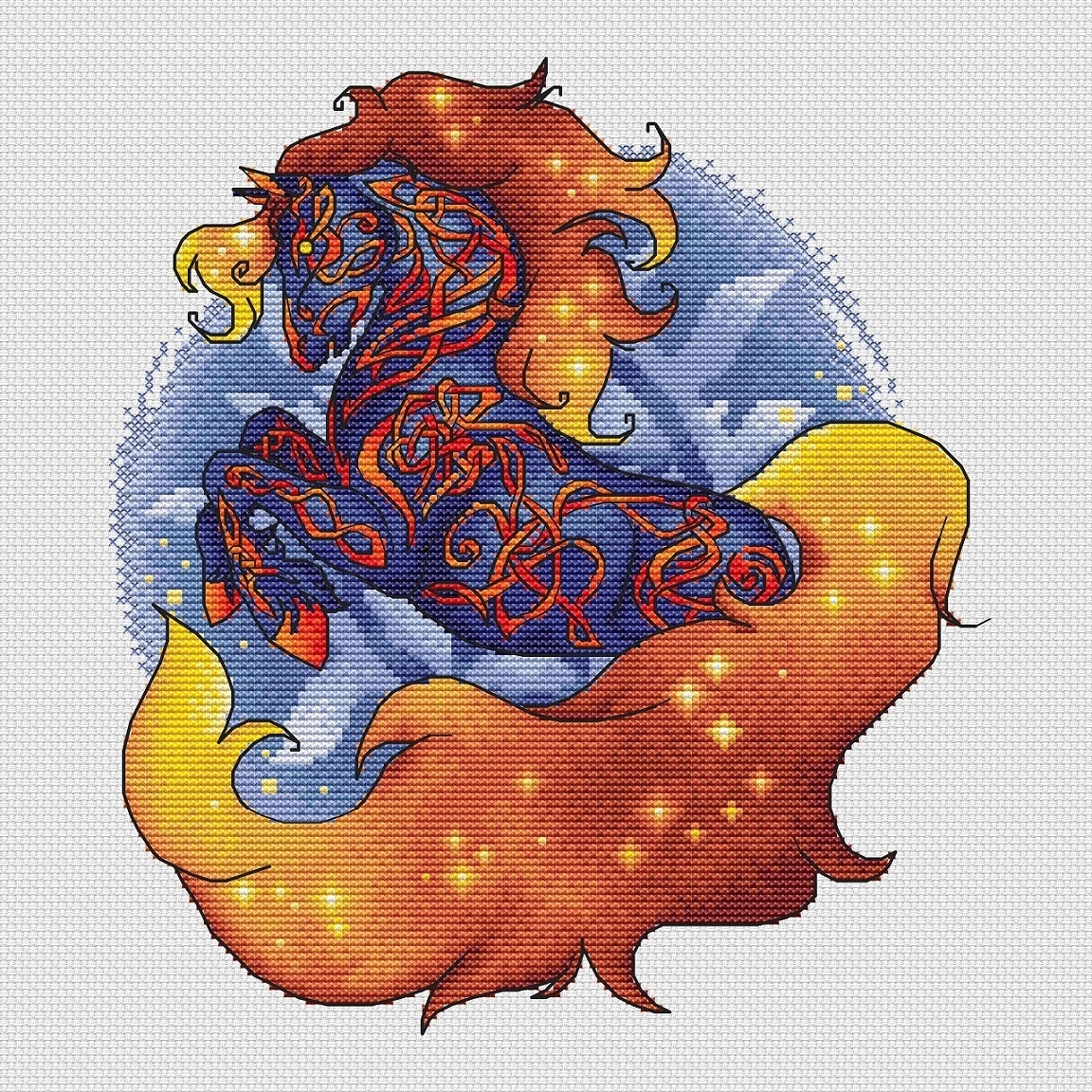 Hell Horse Cross Stitch Pattern фото 1