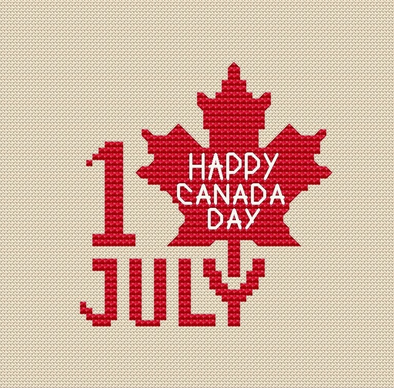 Happy Canada Day Cross Stitch Pattern фото 1