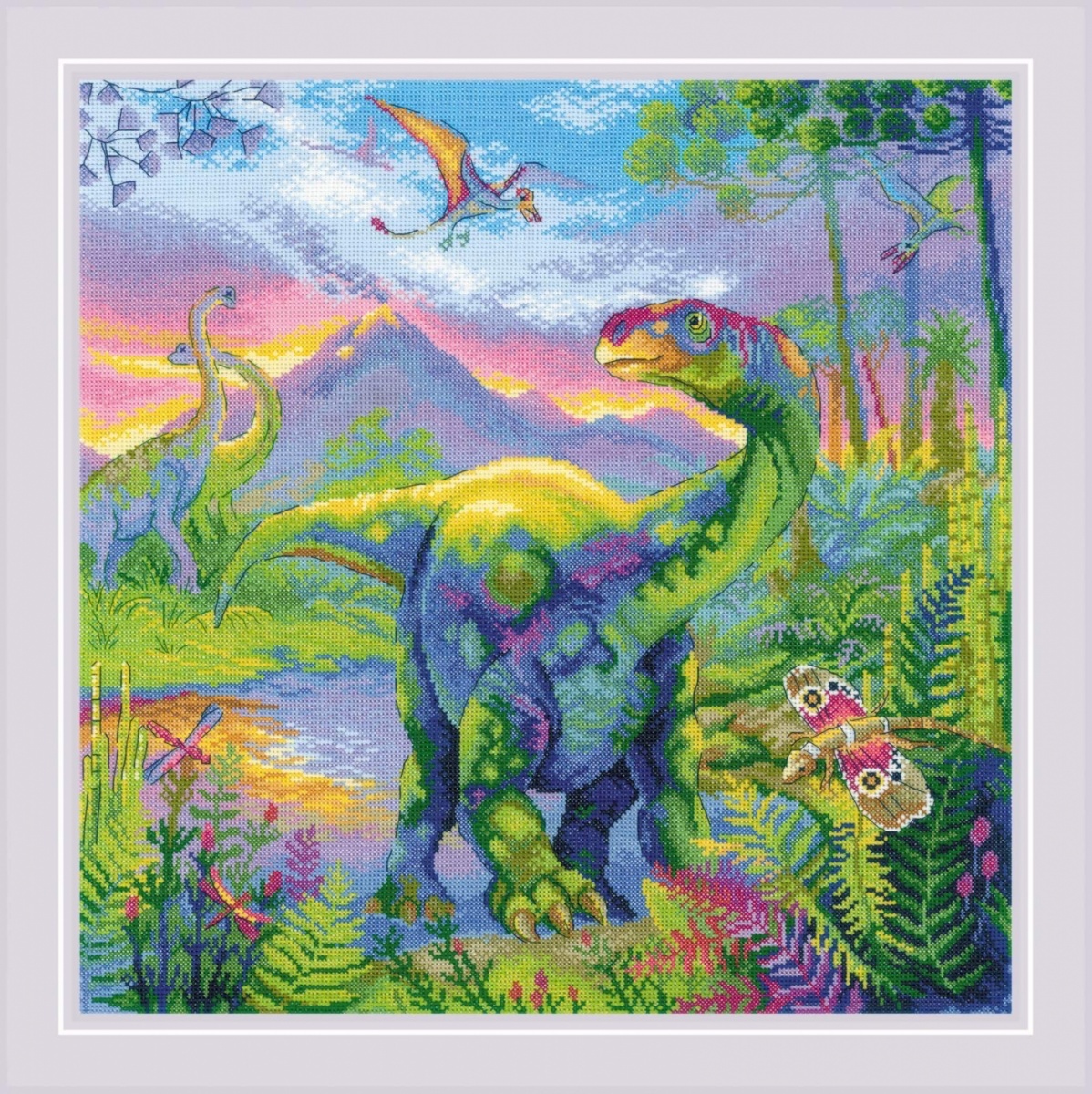 The Era of Dinosaurs Cross Stitch Kit фото 1