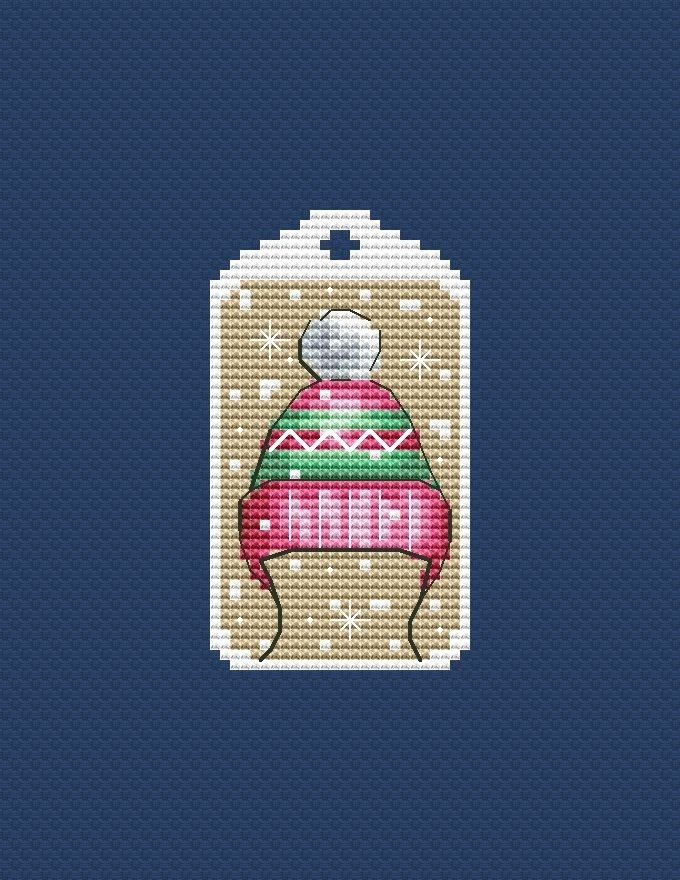 Christmas Keychain. Hat Cross Stitch Pattern фото 1