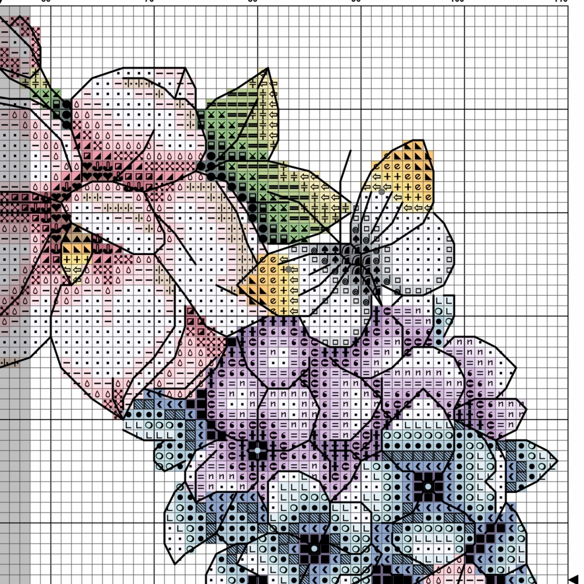 Wreath with Magnolias Cross Stitch Pattern фото 11