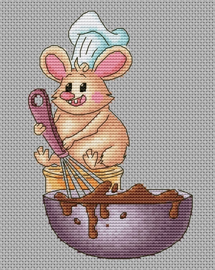 Mouse Chef Cross Stitch Pattern фото 1