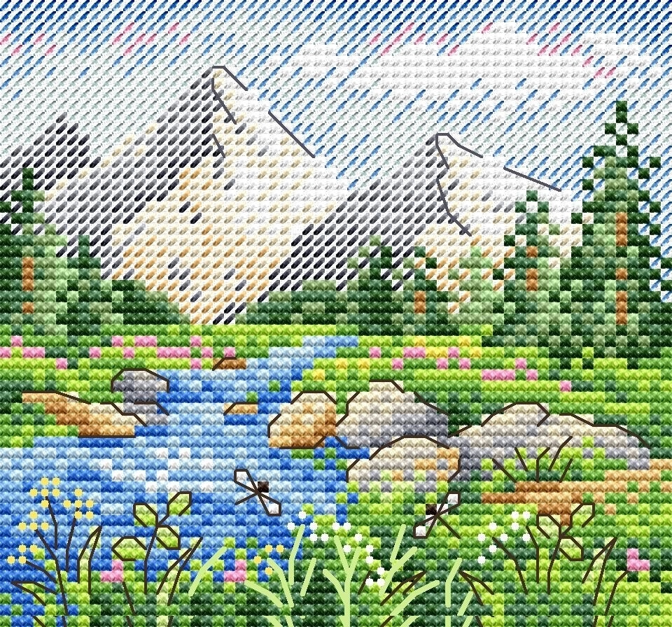 Mountain Grandeur Cross Stitch Kit фото 1