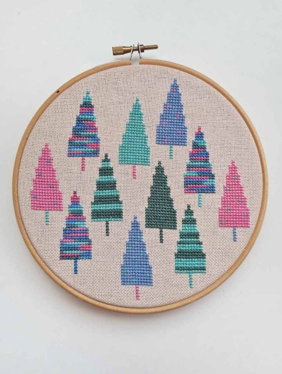 Spring Trees Cross Stitch Pattern фото 1