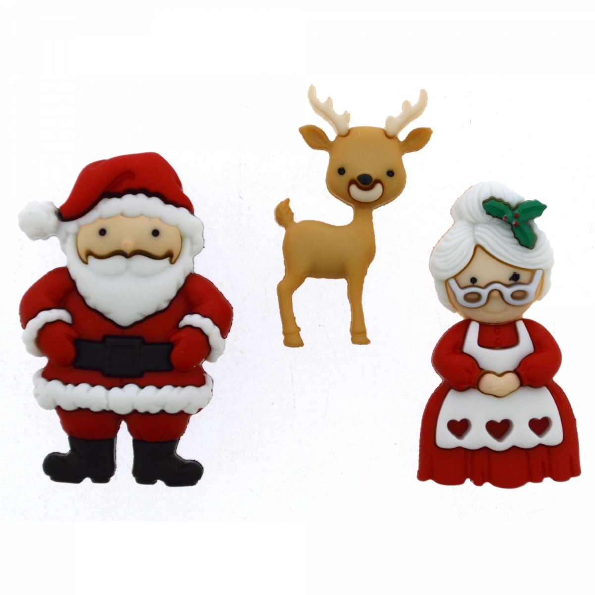 Mr and Mrs Claus Set of Decorative Buttons фото 1