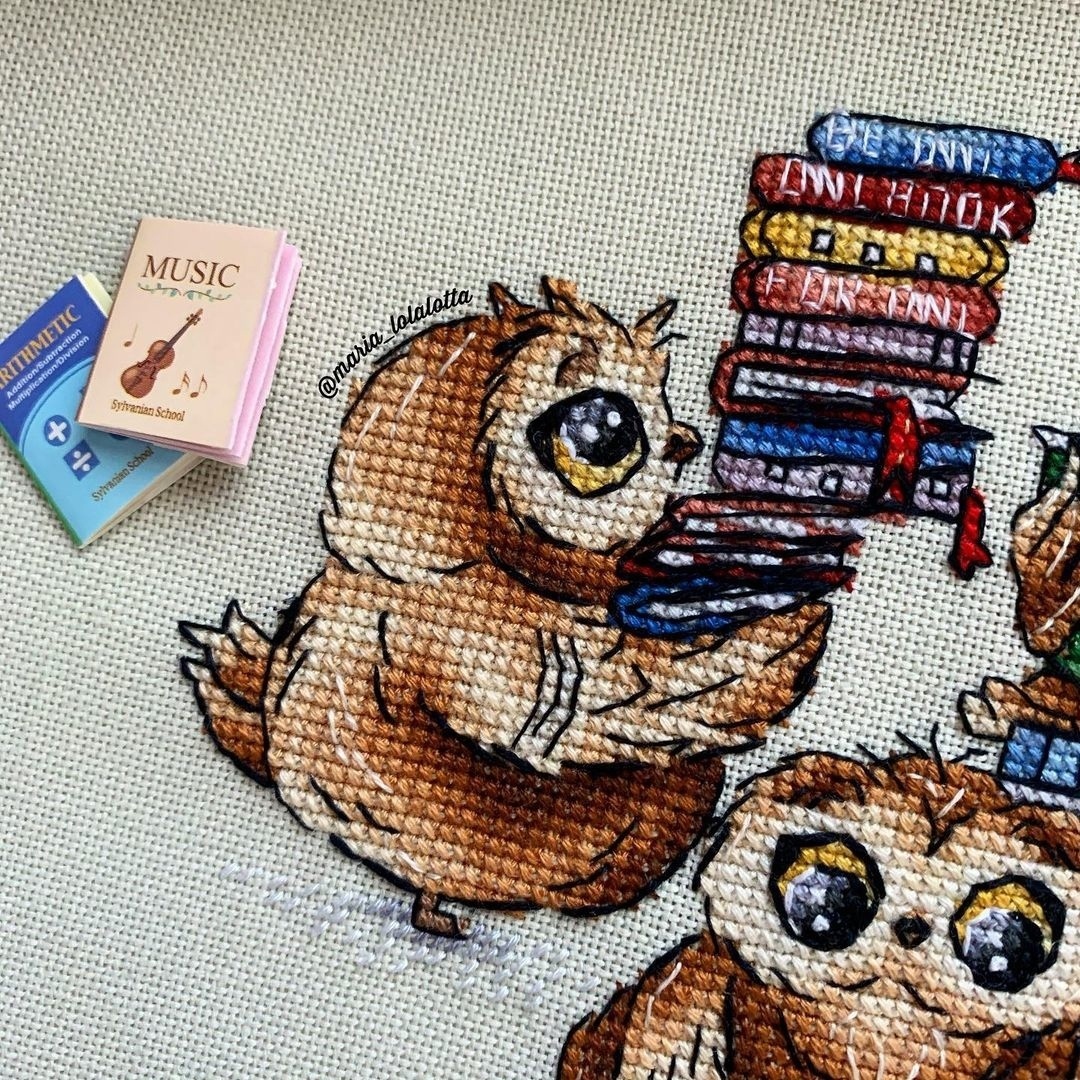 Owls with Books Cross Stitch Pattern фото 8
