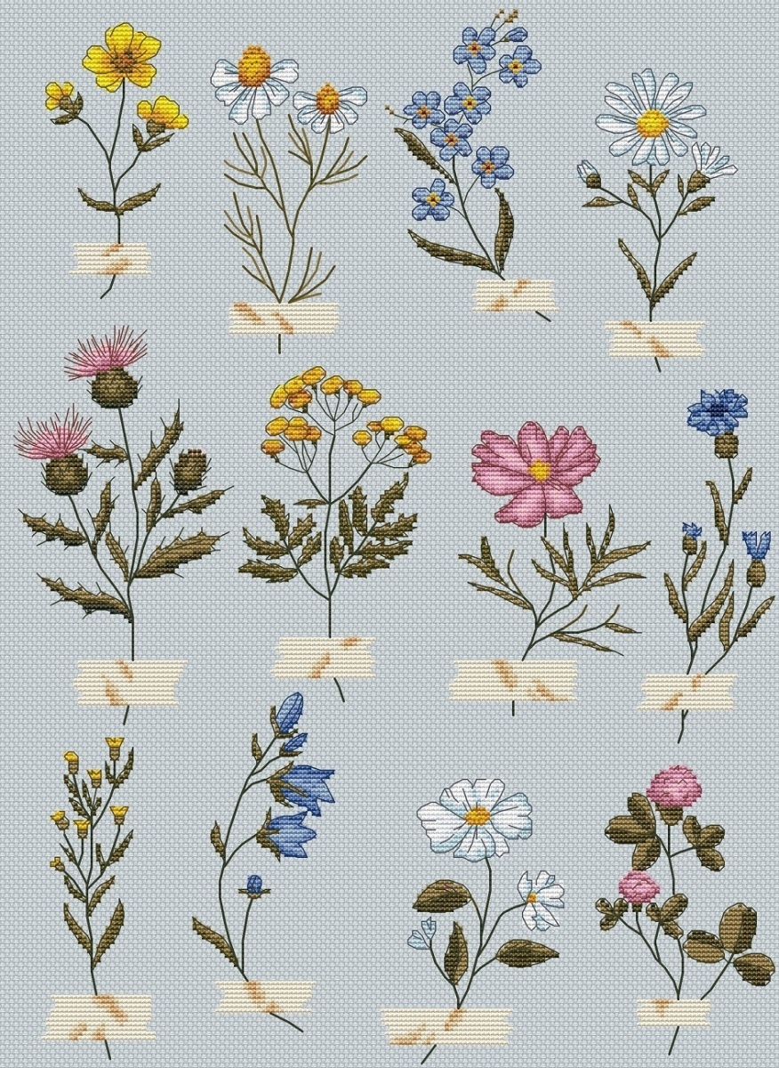 Wildflowers Cross Stitch Pattern фото 1