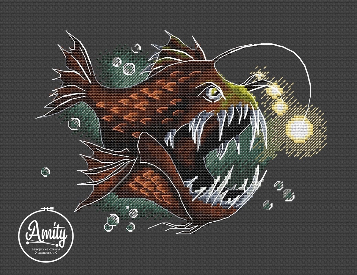 Deepwater Fish 1 Cross Stitch Pattern фото 1