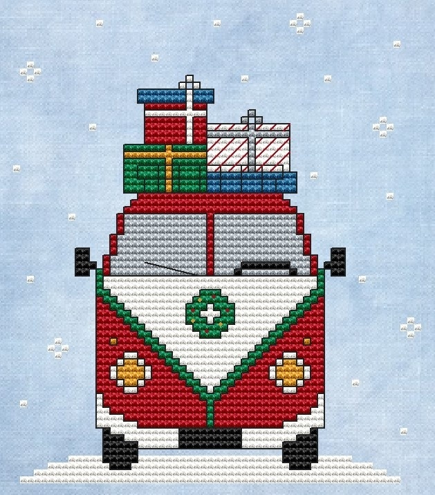 A Christmas Bus Cross Stitch Pattern фото 1