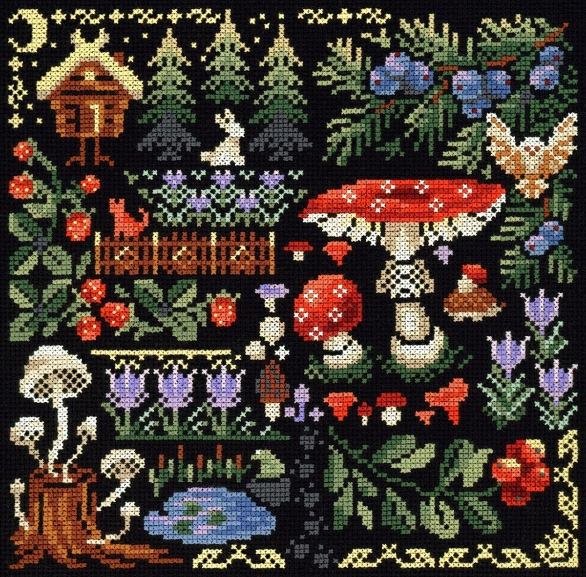Sampler. The Mysterious Forest Cross Stitch Kit фото 1