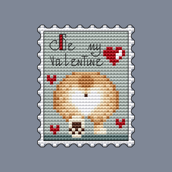 Postage Stamp. Be My Valentine Cross Stitch Pattern фото 2