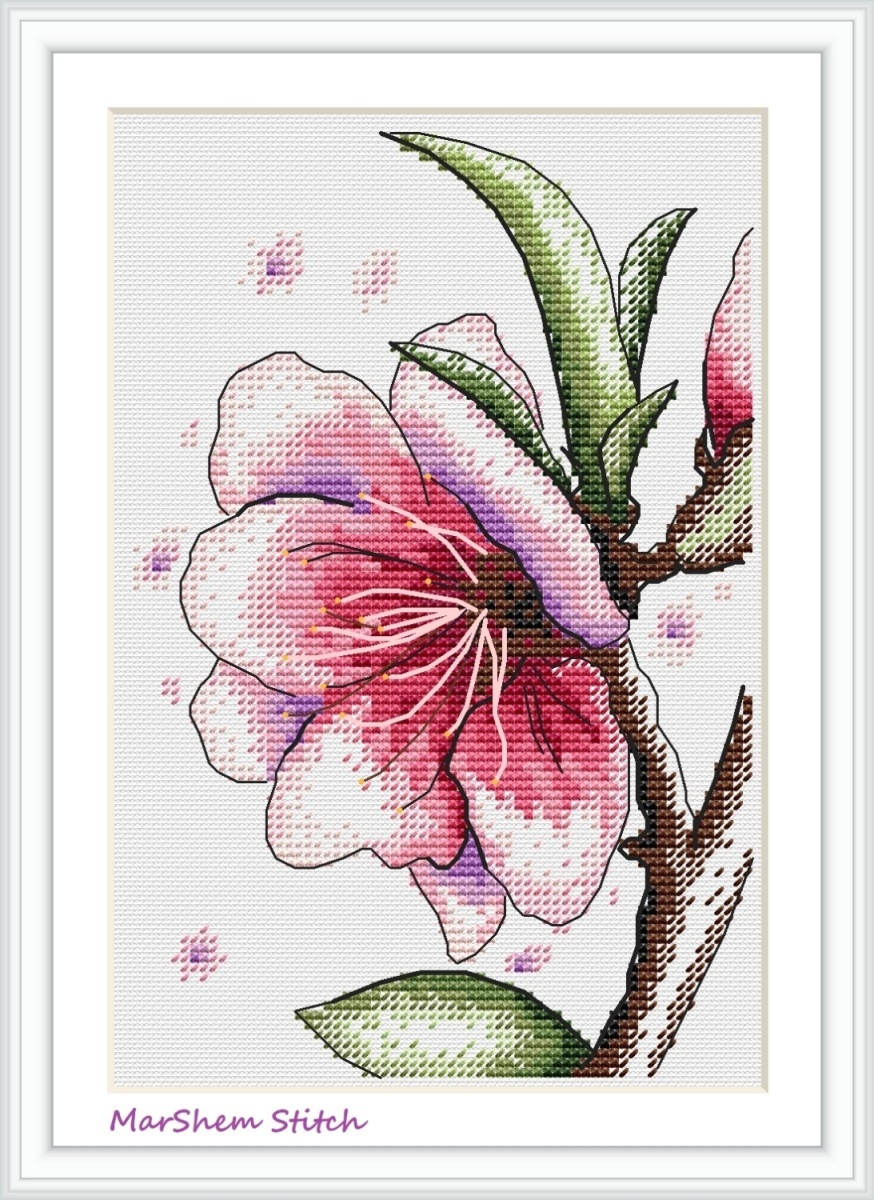 A Cherry Blossom Cross Stitch Pattern фото 1