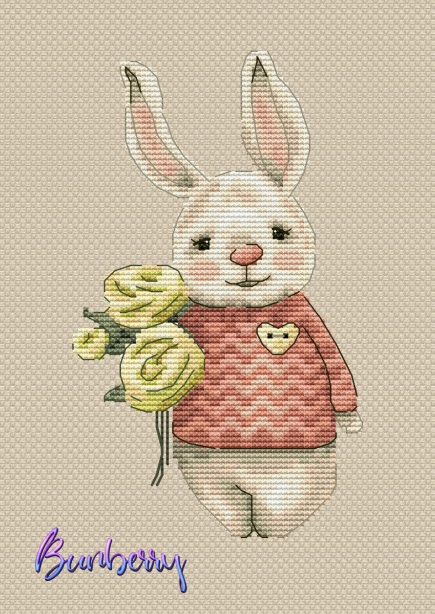 Warm Sweaters. Bunny Cross Stitch Pattern фото 1