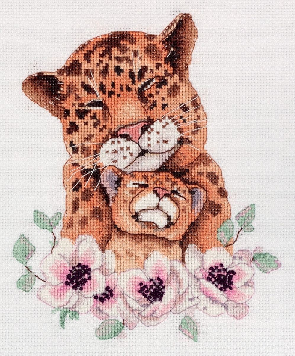 Mother and Child. Leopards Cross Stitch Kit  фото 1
