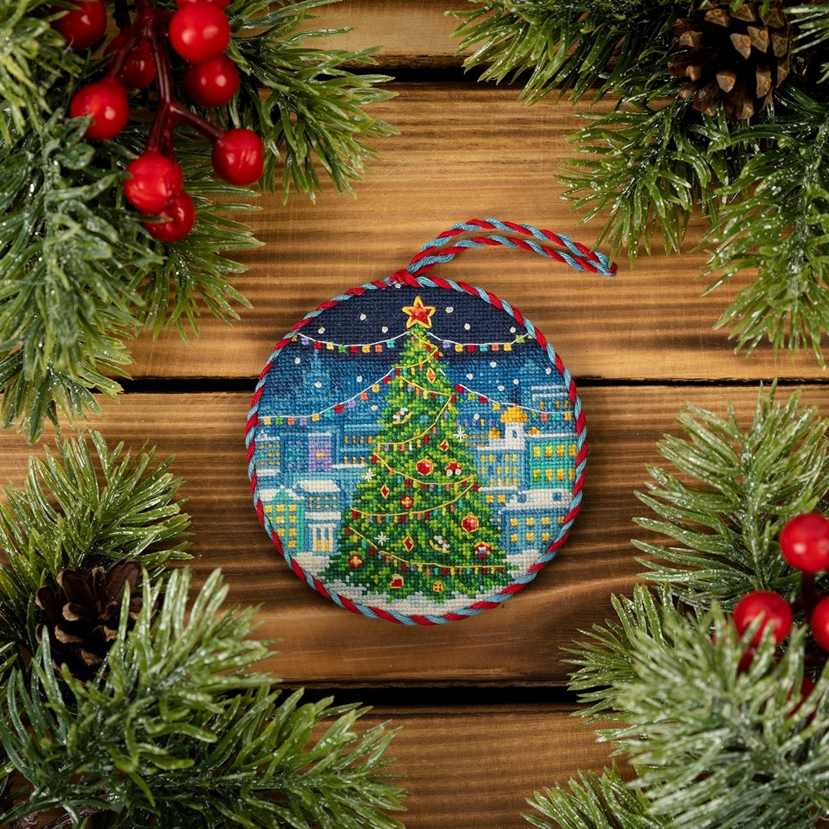 Christmas Ornament. City Christmas Tree Cross Stitch Kit фото 7