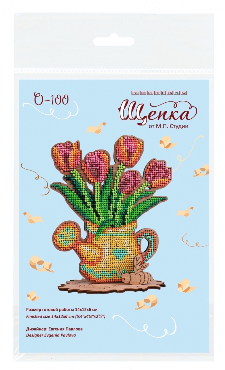 Watering Can with Tulips Bead Embroidery Kit фото 6