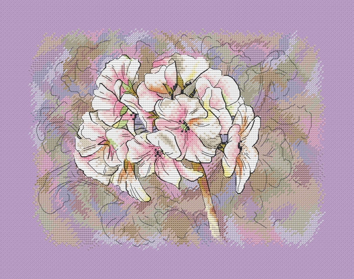 Geranium Flower Cross Stitch Pattern фото 5