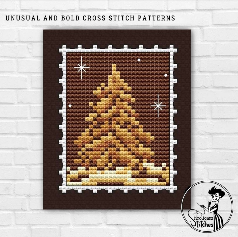 Postage Stamp. Ginger Tree Cross Stitch Pattern фото 1