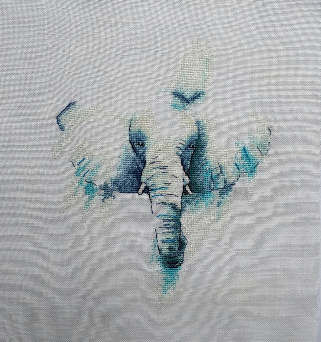 Blue Elephant Cross Stitch Pattern фото 2