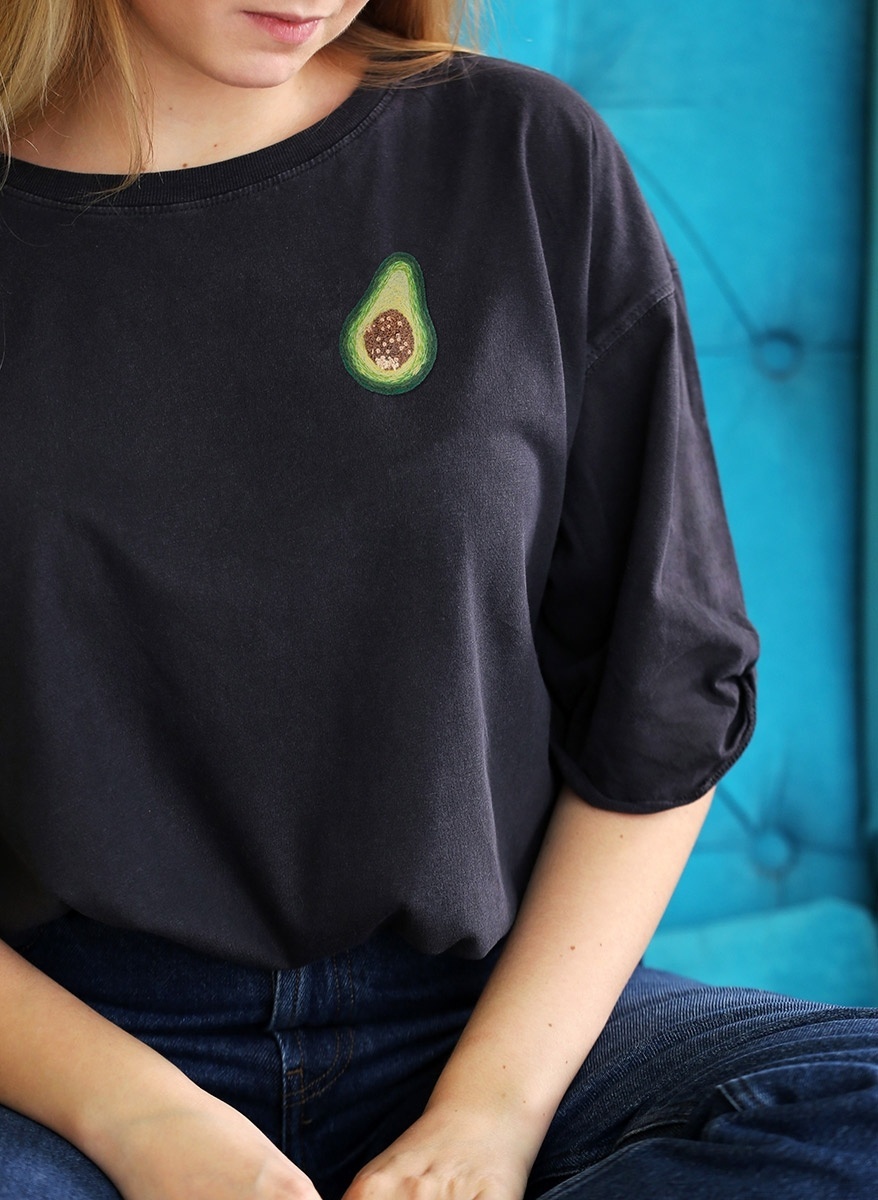 Avocado Brooch Embroidery Kit фото 4