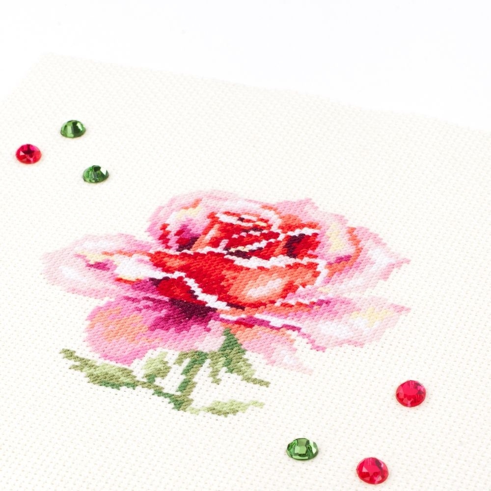Pink Rose Cross Stitch Kit фото 4