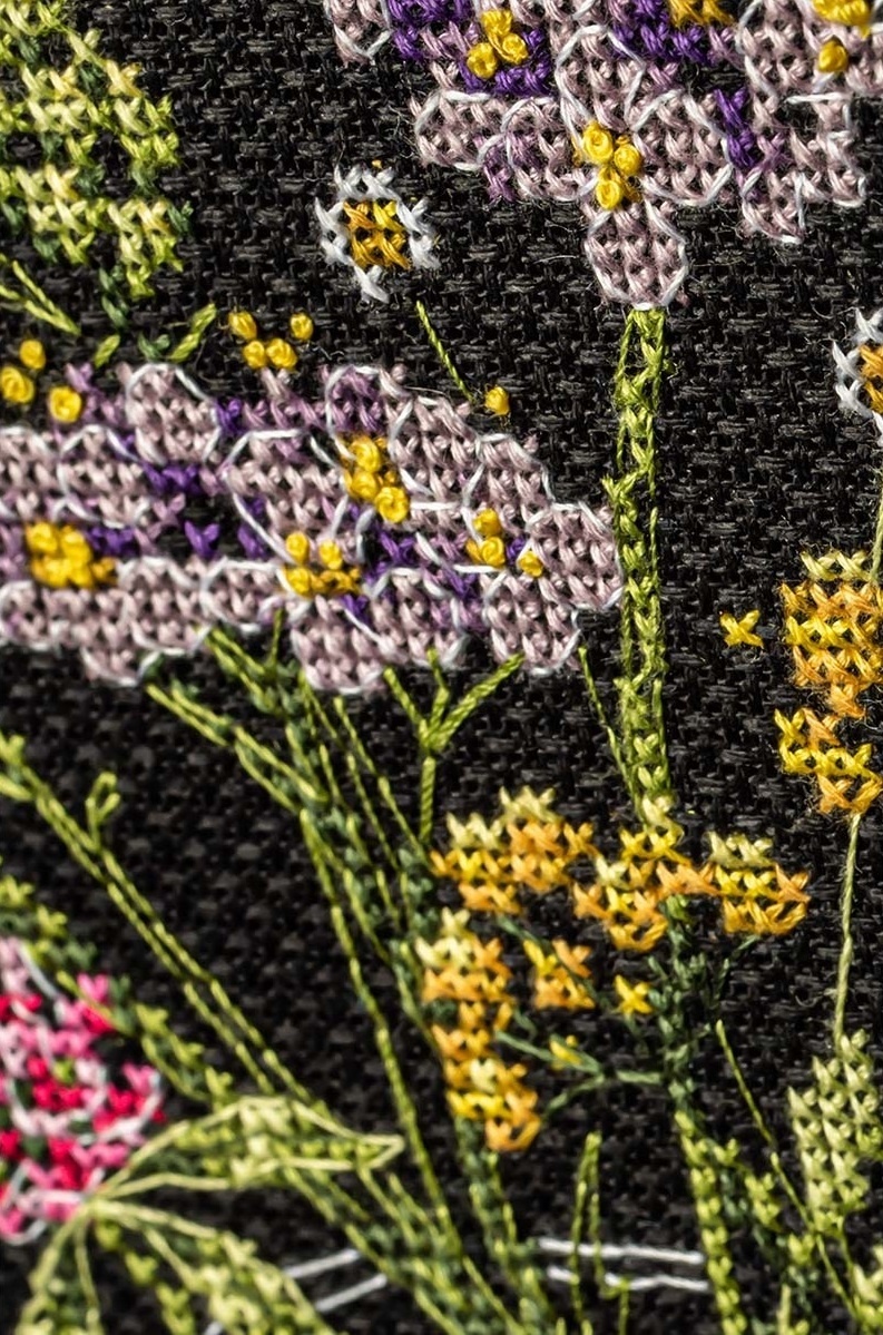 Multicolor Wildflowers Cross Stitch Kit фото 3