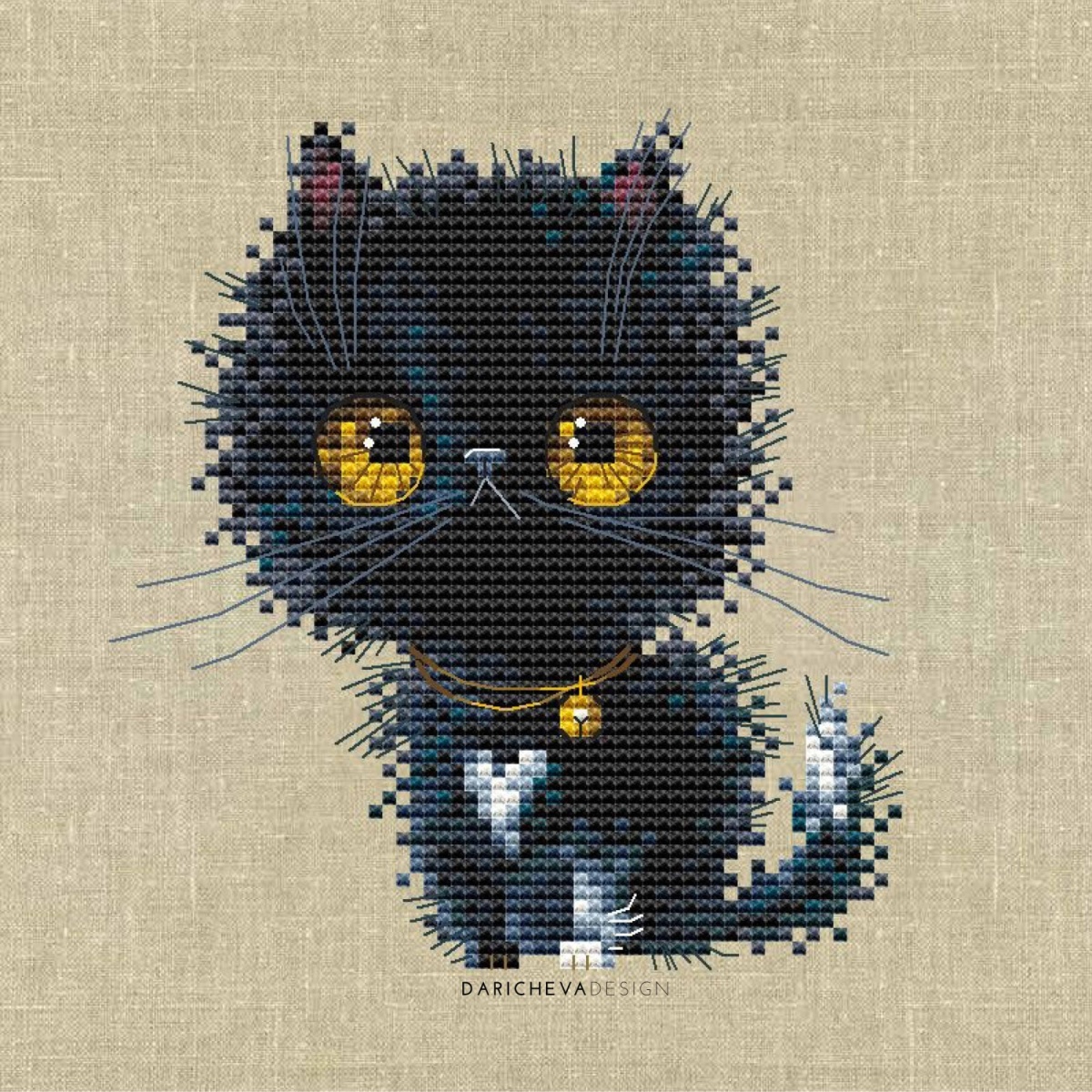 Night the Kitten Cross Stitch Pattern фото 4