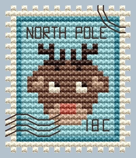 North Pole Postage Stamps Cross Stitch Pattern фото 2
