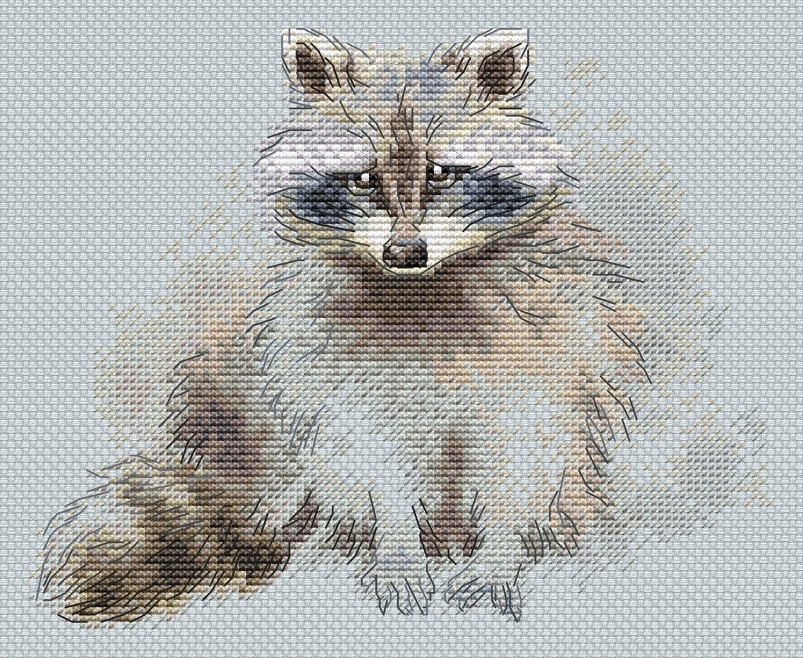 A Raccoon Cross Stitch Chart фото 6
