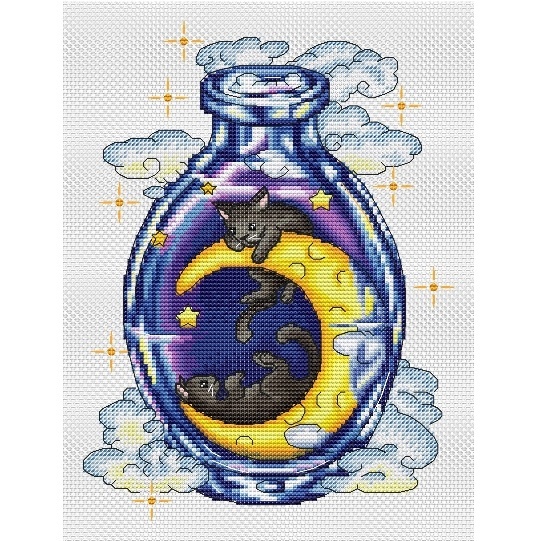 Potion with Сats Cross Stitch Pattern фото 3
