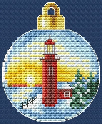 Christmas Bauble. Lighthouse 6 Cross Stitch Pattern фото 1